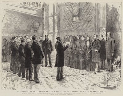 Delegação do Conselho de Trades de Londres ao Príncipe de Gales em Sandringham de Sydney Prior Hall