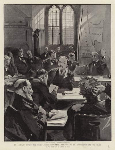 Dr. Jameson perante o Comité da África do Sul, respondendo ao Sr. Labouchere e ao Sr. Blake de Sydney Prior Hall