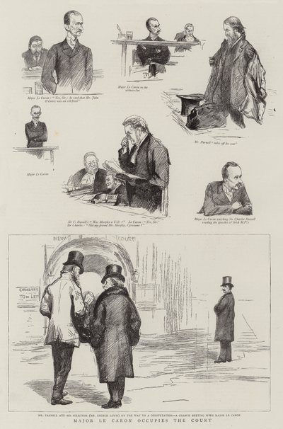 Major Le Caron ocupa o tribunal de Sydney Prior Hall