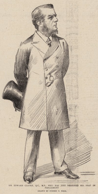 Sir Edward Clarke, QC, MP, que acaba de renunciar ao seu lugar no Parlamento de Sydney Prior Hall