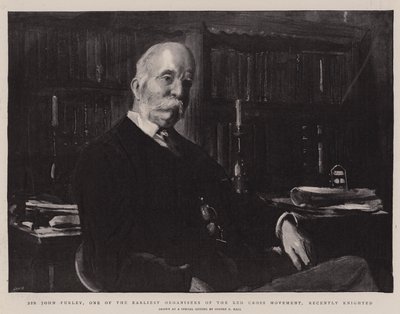 Sir John Furley, um dos primeiros organizadores do Movimento da Cruz Vermelha, recentemente condecorado de Sydney Prior Hall