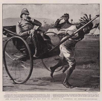 Sir William Maccormac em seu caminho para inspecionar um hospital em Pietermaritzburg de Sydney Prior Hall