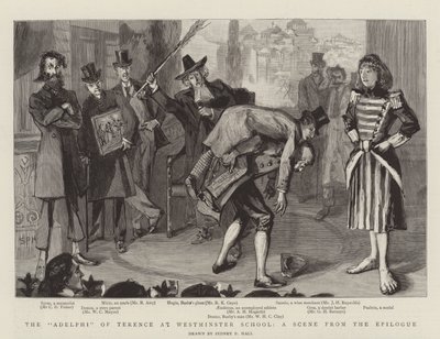 O Adelphi de Terence na Westminster School, uma cena do epílogo de Sydney Prior Hall