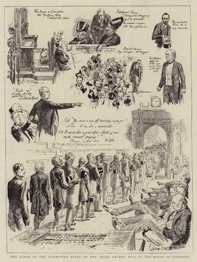O encerramento do estágio do Comitê da Lei de Crimes Irlandeses na Câmara dos Comuns de Sydney Prior Hall