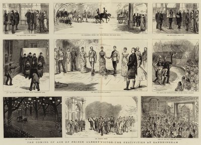 A vinda da idade do príncipe Albert Victor, as festividades em Sandringham de Sydney Prior Hall