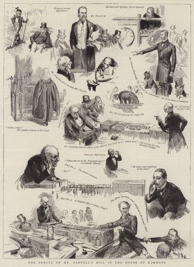 O debate sobre o projeto de lei de Parnell na Câmara dos Comuns de Sydney Prior Hall