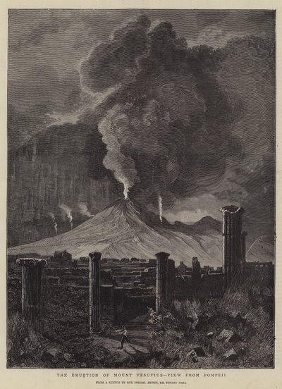 A erupção do Monte Vesúvio, vista de Pompéia de Sydney Prior Hall
