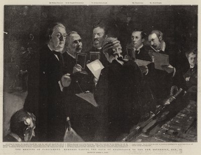 A Reunião dos Membros do Parlamento que fazem o Juramento de Fidelidade ao Novo Soberano, 23 de janeiro de Sydney Prior Hall