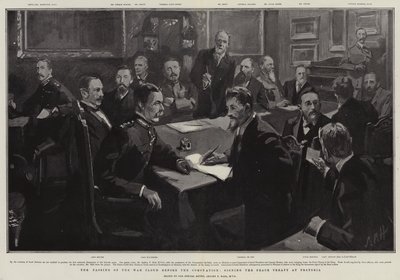A passagem da nuvem da guerra antes da coroação, assinando o tratado de paz em Pretoria de Sydney Prior Hall