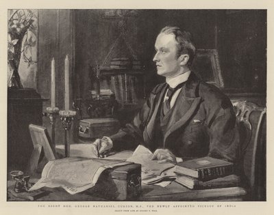 O excelentíssimo George Nathaniel Curzon, MP, vice-rei recém-nomeado da Índia de Sydney Prior Hall