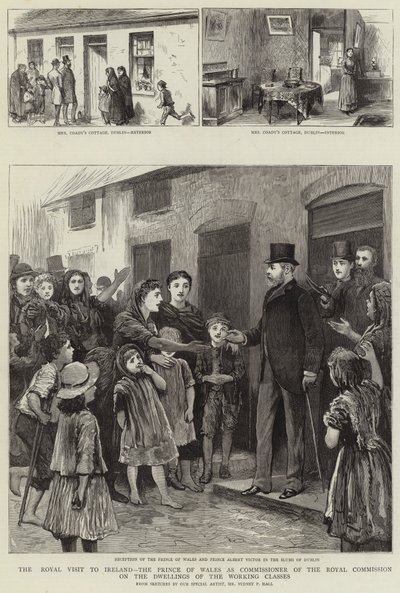 A visita real à Irlanda, o Príncipe de Gales como Comissário da Comissão Real sobre as Habitações das Classes Operárias de Sydney Prior Hall