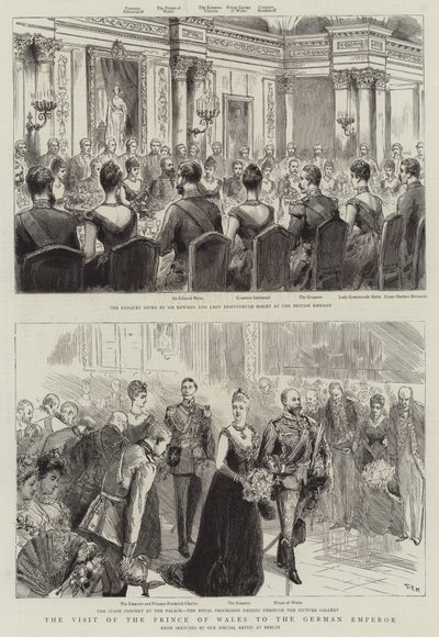A visita do príncipe de Gales ao imperador alemão de Sydney Prior Hall