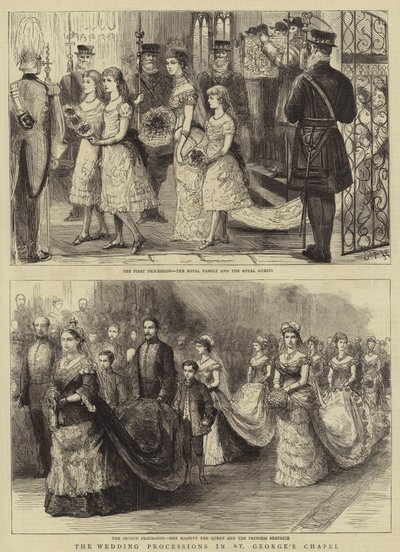 As procissões do casamento na capela de São Jorge de Sydney Prior Hall