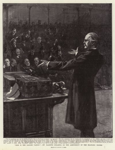 Esta é a Nação Amordaçada, o Sr. Balfour falando sobre a Emenda das Ordens Permanentes de Sydney Prior Hall