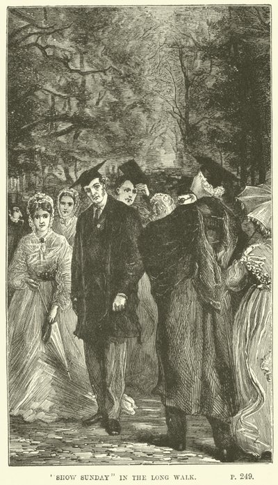 Ilustração para Tom Brown em Oxford por Thomas Hughes de Sydney Prior after Hall