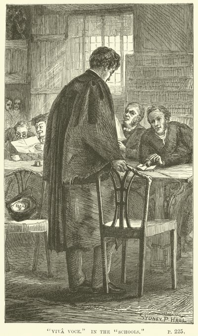 Ilustração para Tom Brown em Oxford por Thomas Hughes de Sydney Prior after Hall