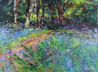 Passeio na floresta, 2021 (óleo sobre tela) de Sylvia Paul