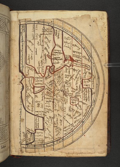 Minārat al-aqdās, f94, A map of Europe, West Asia and North Africa, projectado a partir do norte com vista para o sul de Syrian School