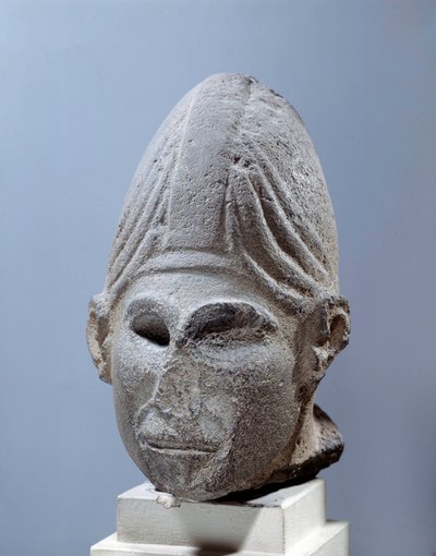 Antiquito oriental: cabeça de deus sírio. 2500 AC aproximadamente. de Djabboul, Síria. Paris, Museu do Louvre. de Syrian Syrian