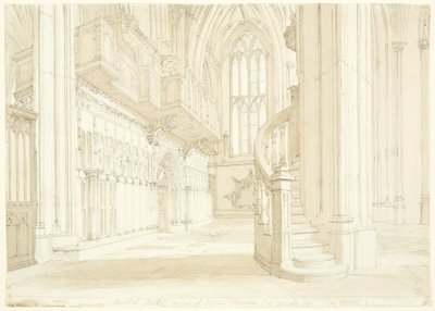 Vista da tela de órgão da Catedral de Bristol de T.H. Clarke