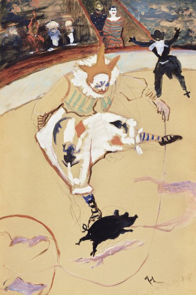 No Circo Fernando Medrano, com um leitão (c. 1889) de TOULOUSE LAUTREC