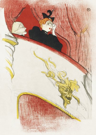 Varanda com uma máscara grotesca dourada (1894) de TOULOUSE LAUTREC