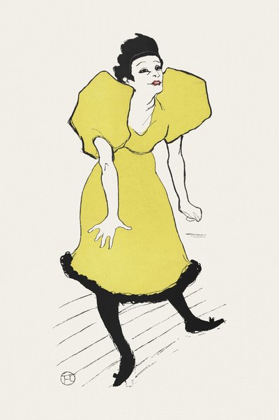 Retrato da atriz de comédia Polaire no palco (1895) de TOULOUSE LAUTREC