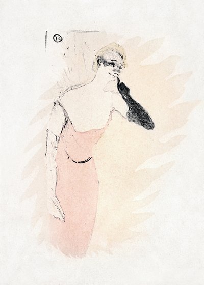 Yvette Guilbert em «Columbine e Pierrot» (1894) de TOULOUSE LAUTREC
