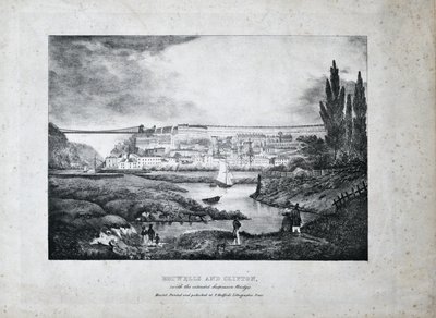 Hotwells e Clifton, c.1831 (litografia sobre papel) de T. Bedford