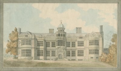 Ingestre Hall: pintura a aquarela, nd [1791] de T Carter