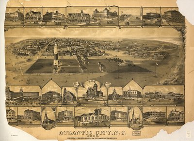 Atlantic City, N.J. 1880. LOC 75694710 de T. J. Shepherd Landis