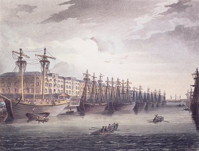 Docas das Índias Ocidentais de T. and Pugin A.C. Rowlandson
