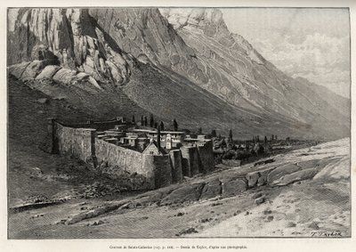 O convento de Santa Catarina, Egipto. Gravura de Taylor para ilustrar a história "Voyage dans l