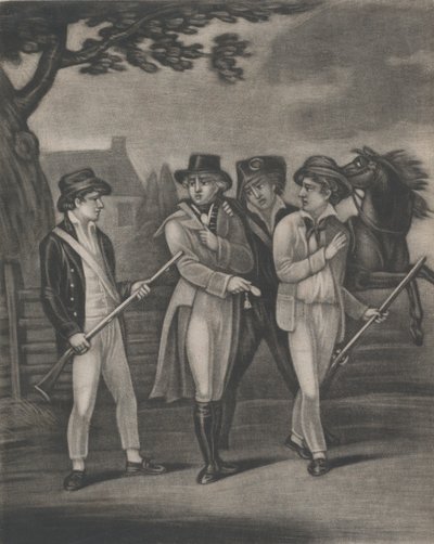 A tomada do major André pelo incorruptível Paulding, Williams e Vanvert, julho..., 4 de julho de 1812 de T. W. Freeman