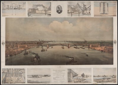 A Ponte em St Louis, c.1874 (cromolitografia) de T. Welcker