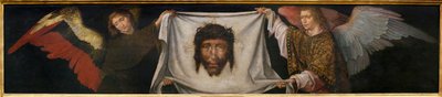 Anjos portadores do Santo Sudário - Pintura da oficina do Frei Carlos (pintor flamengo activo entre 1517-1544), óleo sobre madeira, cerca de 1520-1530 (Anjos com o Santo Rosto, pela oficina do Frei Carlos, óleo sobre painel, cerca de 1520-1530) - Musee d