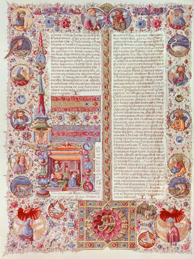 Página iluminada por Taddeo Crivelli da Bíblia de Borso d