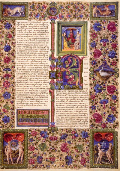 Incipito do primeiro Livro de Samuel, do Volume I da Bíblia de Borso d