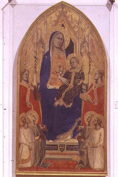 Madonna e Child Enthroned com a SS. Maria Madalena, Catarina de Alexandria e anjos de Taddeo Gaddi