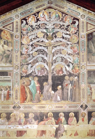 A Árvore da Vida e a Última Ceia, 1360 detalhes em afresco de 85020 de Taddeo Gaddi