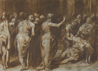 São Paulo Restaurando Êutico à Vida, 1529-66. de Taddeo Zuccaro