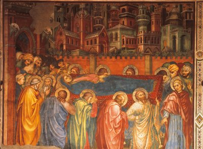Funeral da Virgem, cena da Vida da Virgem de Taddeo di Bartolo