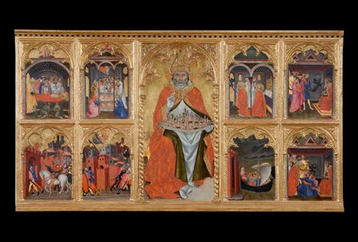 San Gimignano entronizado com oito histórias de sua vida de Taddeo di Bartolo