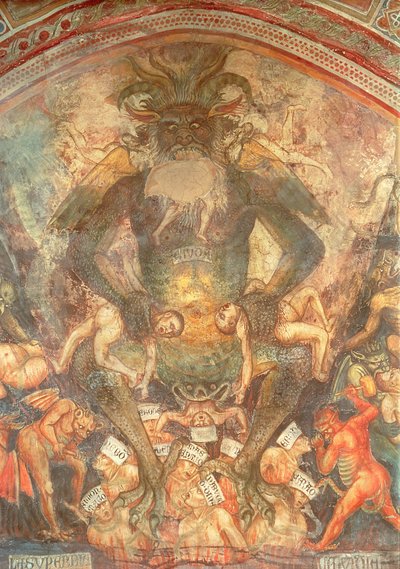 O Juízo Final, detalhe do Leviatã, c.1394 de Taddeo di Bartolo