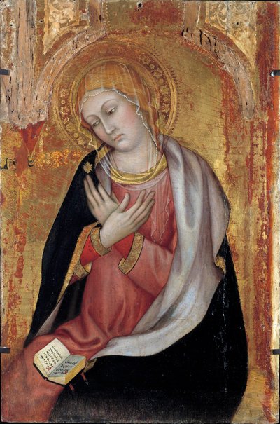 A Virgem do Altar da Anunciação de Taddeo di Bartolo (início do século XV). Dim. 0,77x0,55 m. Avignon, Musee du Petro Palais de Taddeo di Bartolo