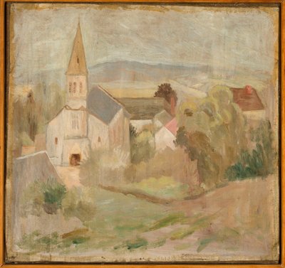 Paisagem com uma pequena igreja (La Comelle) de Tadeusz Makowski