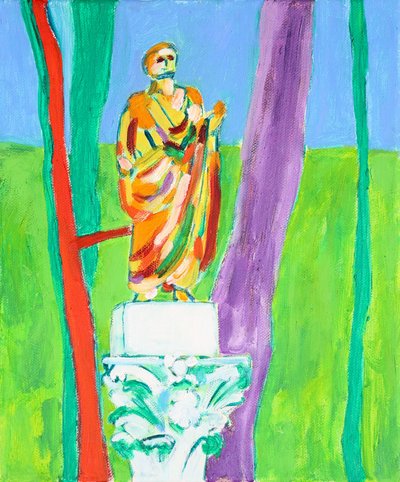 Estátua colorida para jardim de Tamara Jare