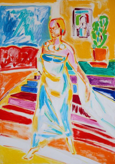 Auto-retrato inspirado em Gerhard Richter, Tamara Jare, óleo sobre tela de Tamara Jare