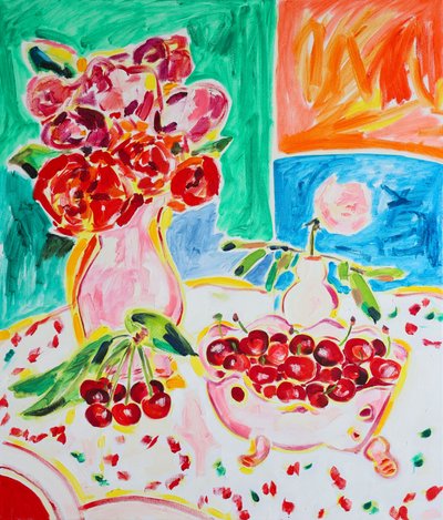 Rosas vibrantes e cerejas frescas de Tamara Jare