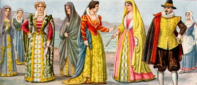 Vestido italiano do século XVII de Tancredi Scarpelli